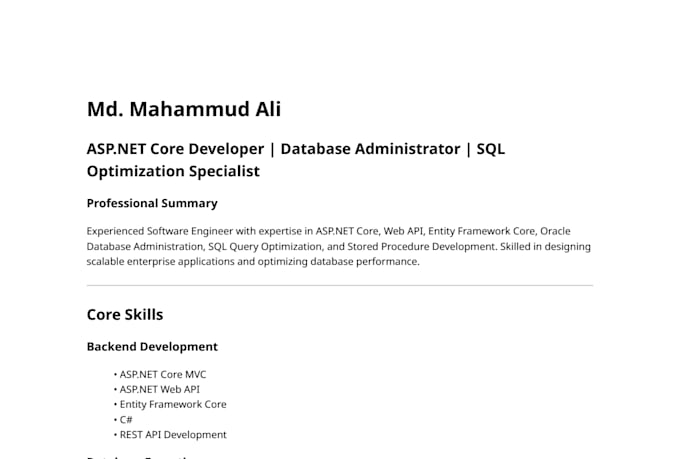 design, optimize and develop oracle sql server databases